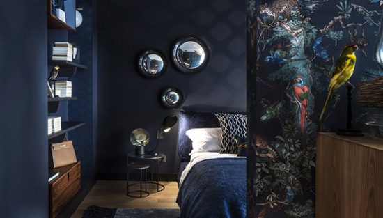 deco chambre adulte bleu nuit