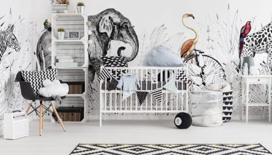 deco chambre bébé animaux jungle