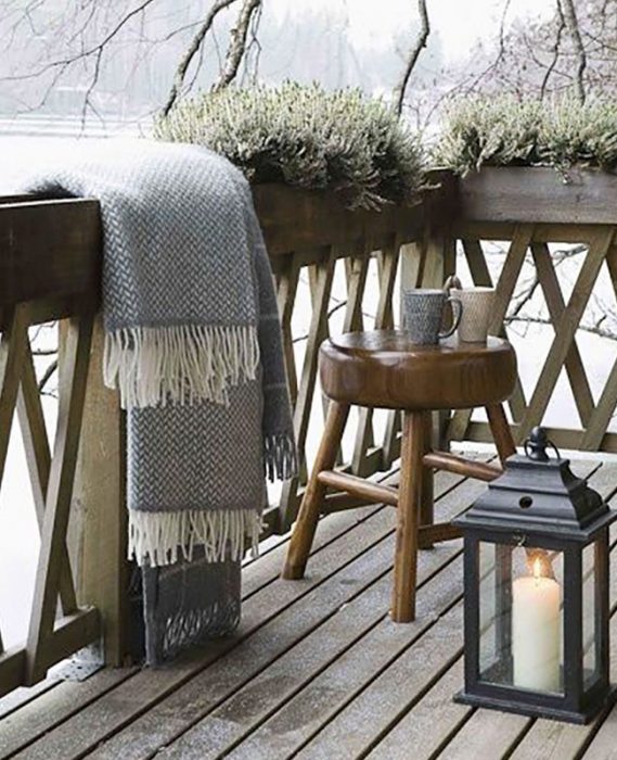 plaid laine deco petit balcon hiver