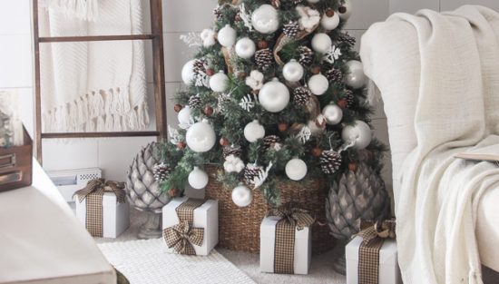 deco sapin noel bois blanc