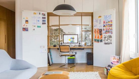 intégrer bureau dans placard