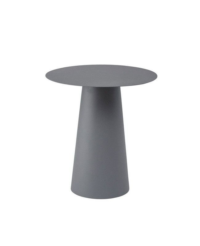 bout canape rond metal gris
