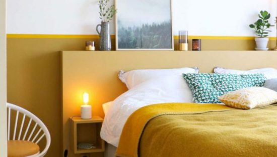 deco chambre jaune moutarde
