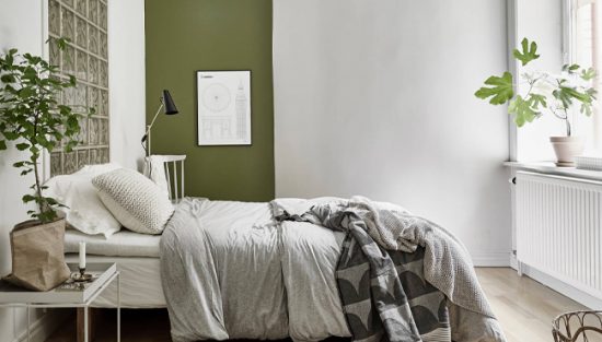 deco chambre vert kaki beige