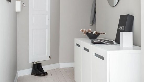 deco couloir gris blanc