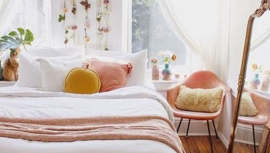 deco jaune moutarde rose