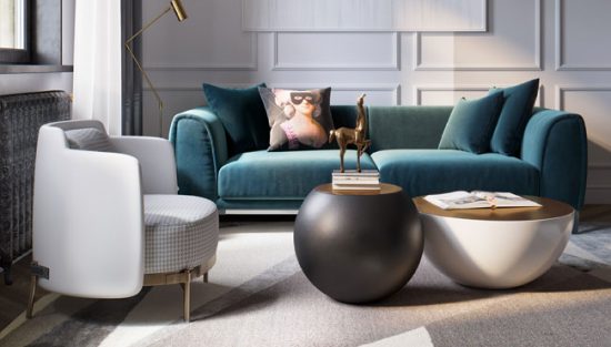 deco moderne bleu canard