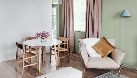 deco salle a manger vert rose