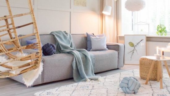 deco salon gris bleu