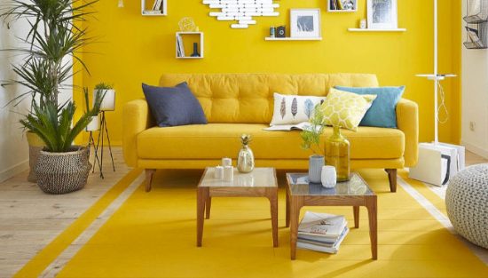 deco salon jaune