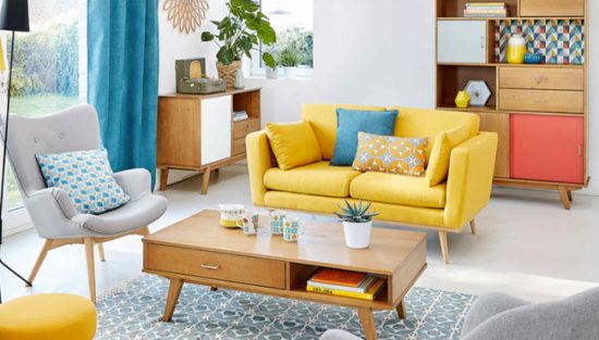 deco salon scandinave jaune