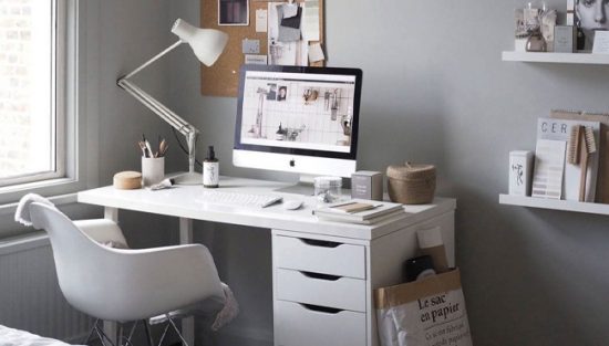 deco bureau gris blanc