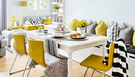 deco jaune moutarde gris