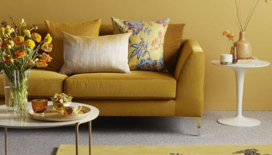 deco salon jaune moutarde