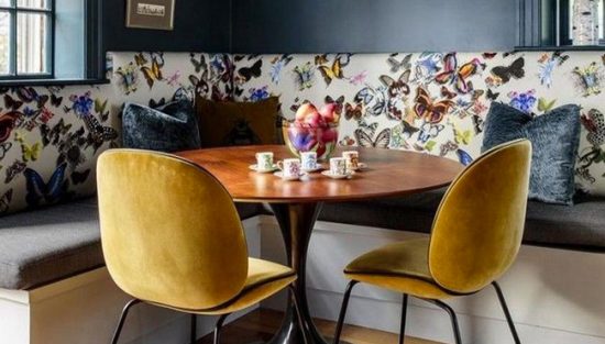 deco jaune moutarde bleu