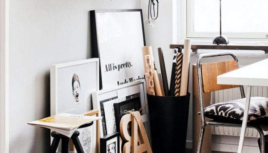 deco bureau noir bois