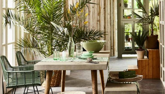 deco salle a manger tropicale