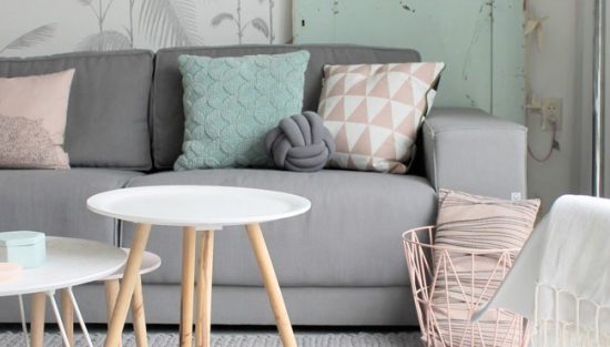 deco salon rose vert