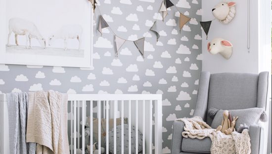 deco chambre bebe gris blanc