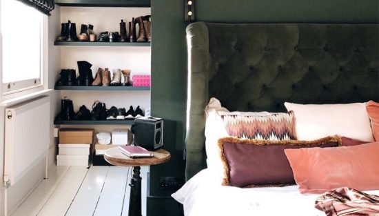 deco chambre vert kaki rose