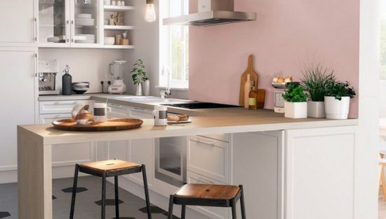 deco cuisine gris rose