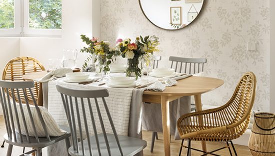 deco salle a manger rotin