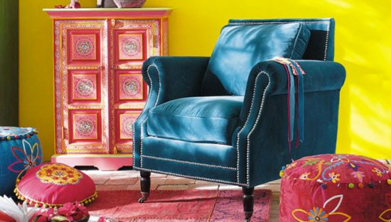 fauteuil bleu canard