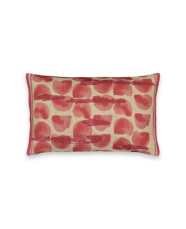 coussin lin rouge