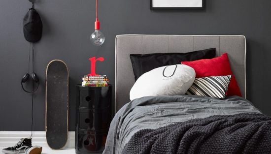 deco chambre ado gris rouge