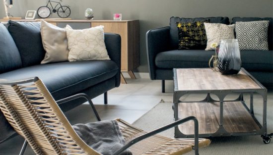 deco salon scandinave industriel