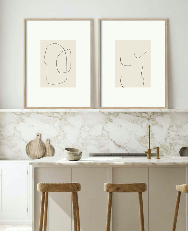 duo affiche ligne minimaliste a imprimer beige