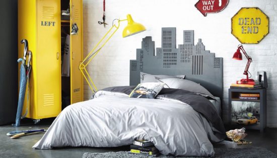 deco chambre ado jaune gris