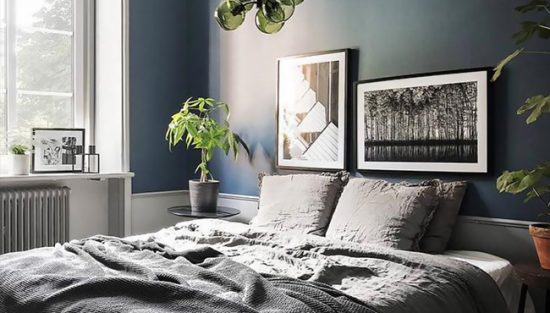deco chambre bleu canard gris