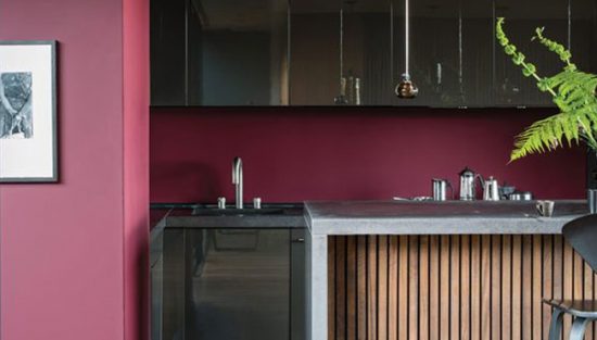 deco cuisine rouge bois