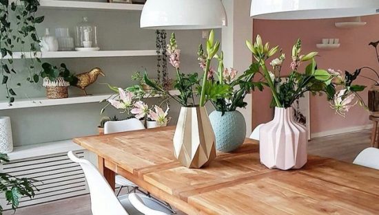 deco rose vert blanc