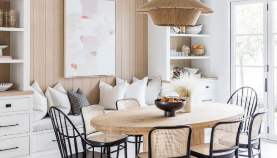 deco salle a manger blanc bois