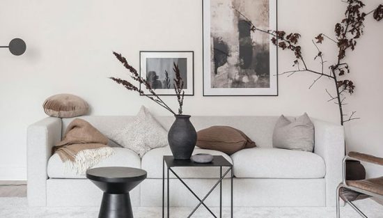 deco salon beige noir