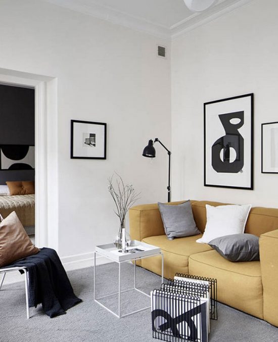 Une déco moderne en jaune moutarde dans le salon | My Blog Deco
