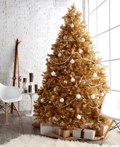 Un sapin de Noël en blanc et or | My Blog Deco