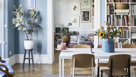 deco salle a manger scandinave bleu