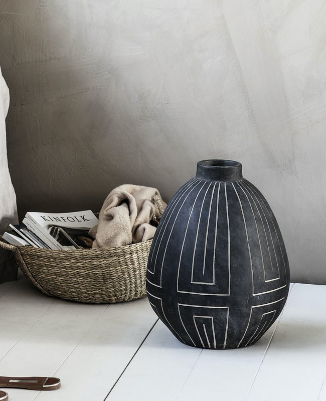 vase poterie artisanale gris