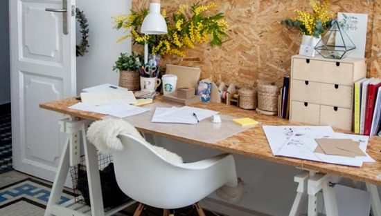 deco bureau blanc bois