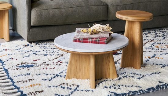 table basse blanc bois