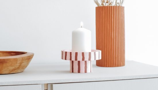 coupelle bougie rayée tuto diy