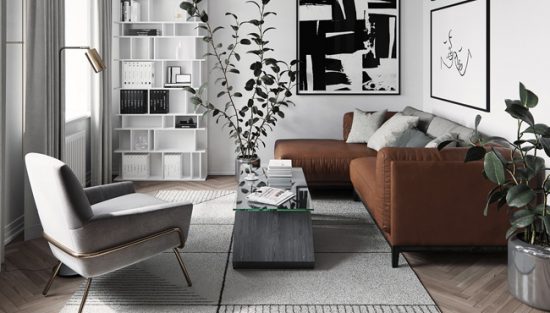 deco salon moderne gris