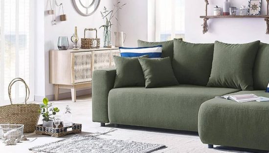 deco salon vert kaki blanc