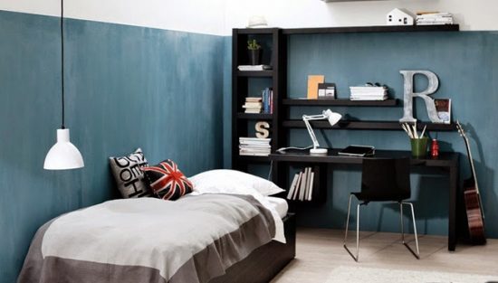 deco chambre ado bleu canard