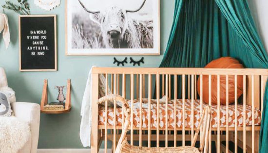 deco chambre bebe orange vert