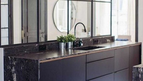 deco cuisine marbre noir