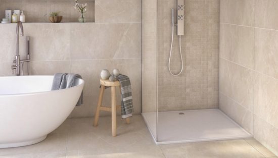 deco salle de bain marbre beige